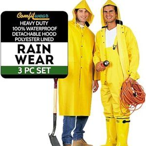 Comfitwear 3 Pc. PVC/Poly Heavy Duty Yellow Rainsuit (2X-Large)